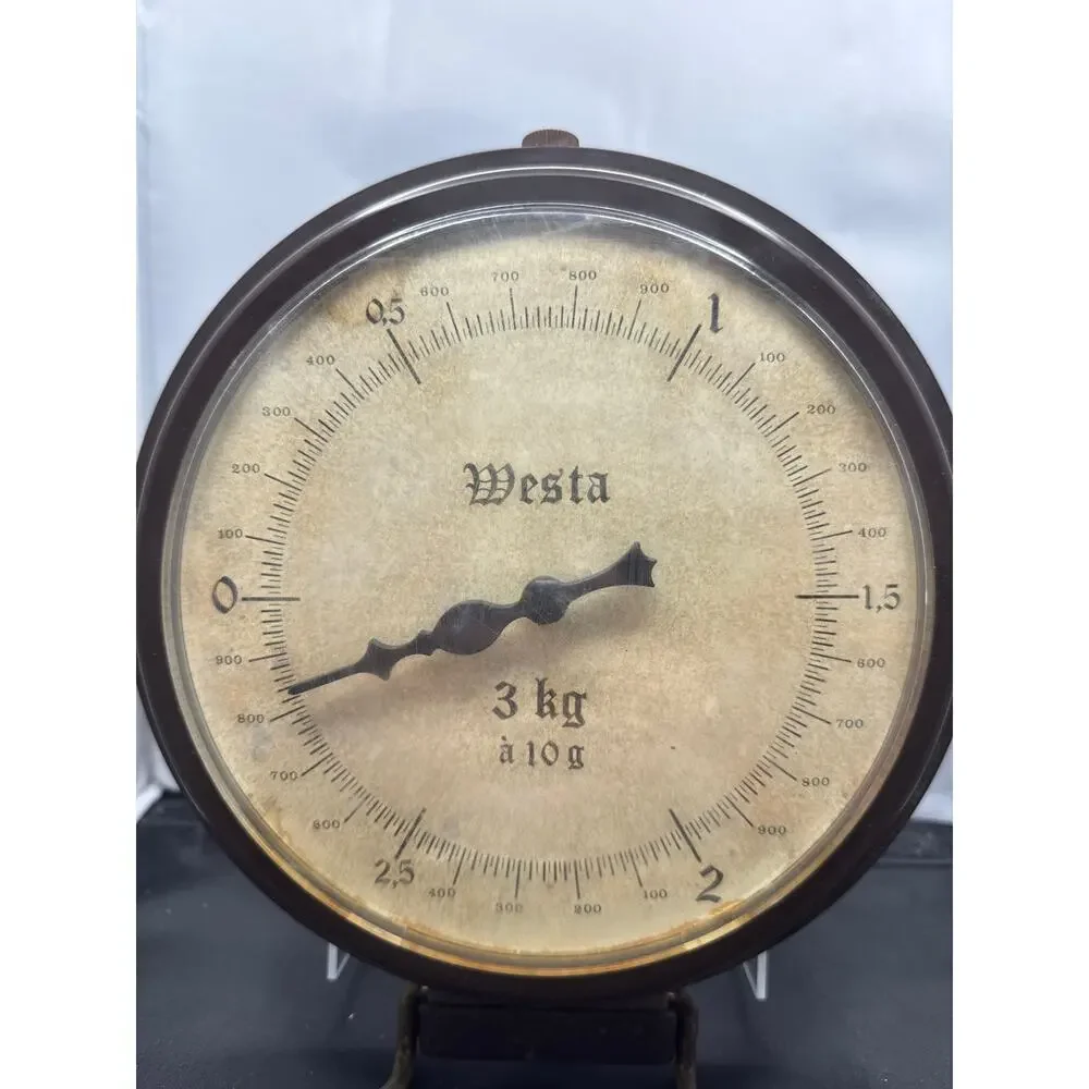 Vintage WESTA 3 KG scale wall mound brass bowl Germany European Farmhouse